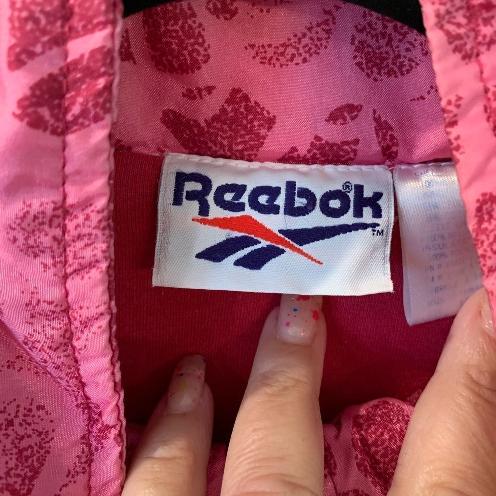 Reebok Vintage Pink Puffer Zip Up Jacket M EUC - Picture 3 of 5